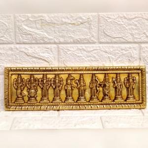 Brass Vishnu Dashavataram Wall Hanging | 13" Superfine Art | 2.1kg Sacred Masterpiece | Handcrafted Temple Design | Jaipurio